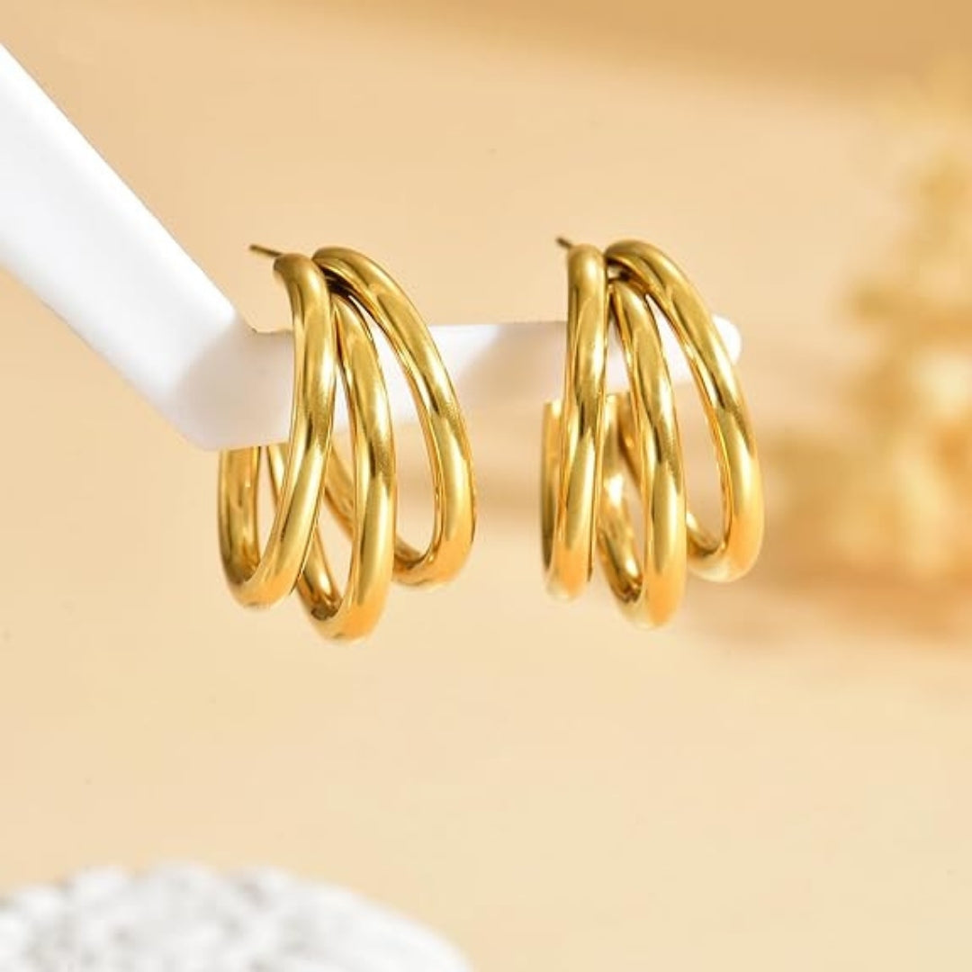 Luna Triple Luxe Hoop Earrings
