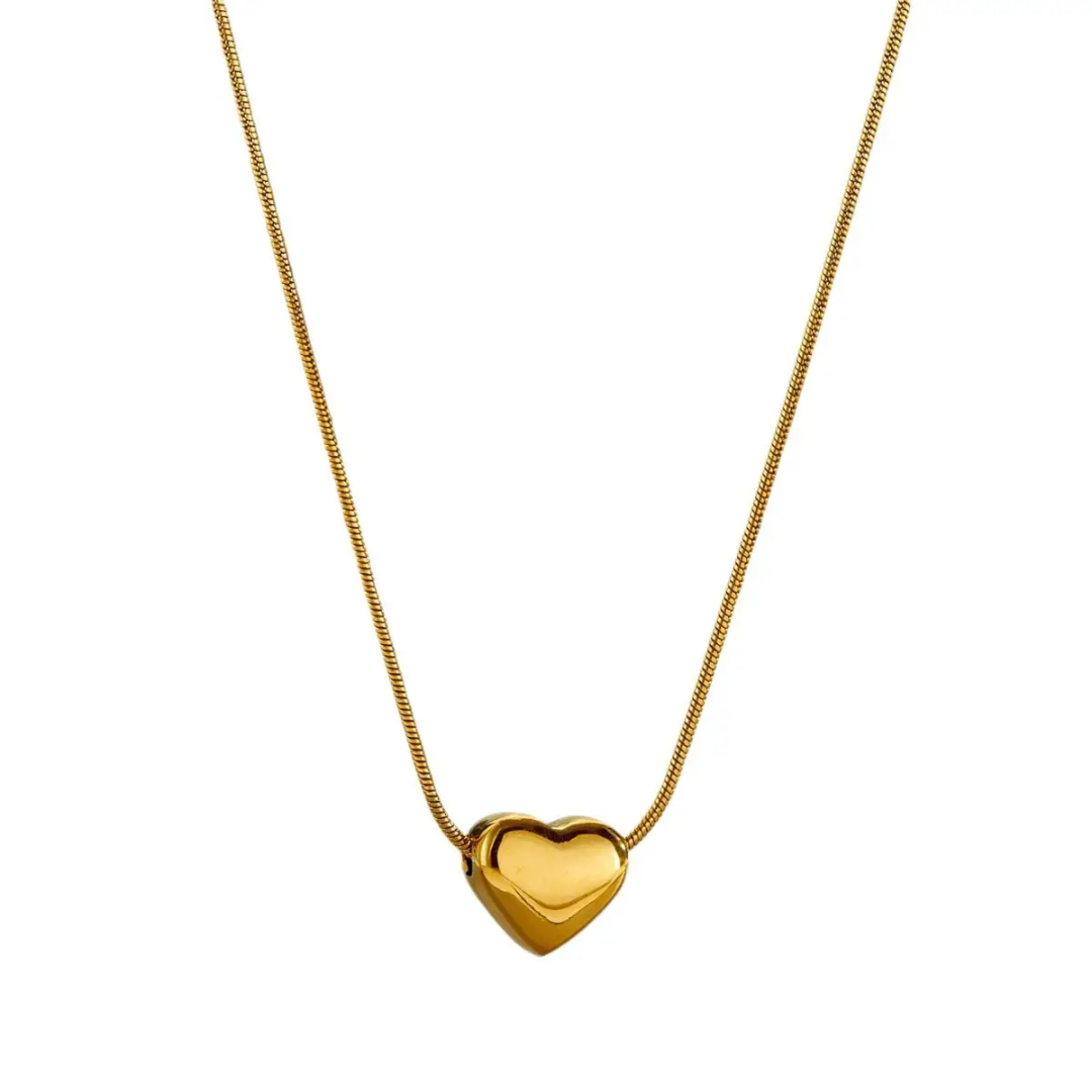 Serene Solid Heart Pendant Necklace