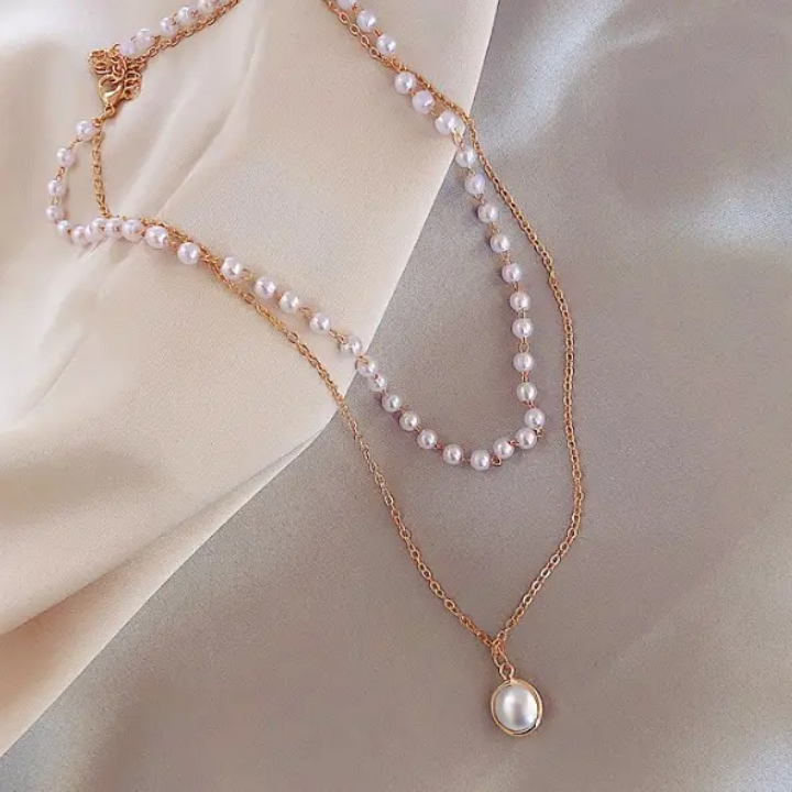 Celestine Dual-Pearl Layer Chain