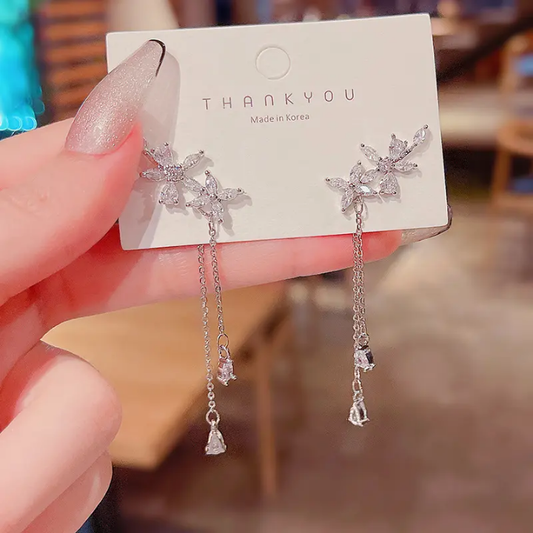 FrostBloom Crystal Dangle Earrings