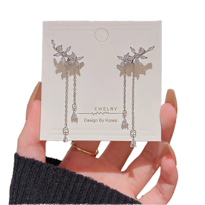 FrostBloom Crystal Dangle Earrings