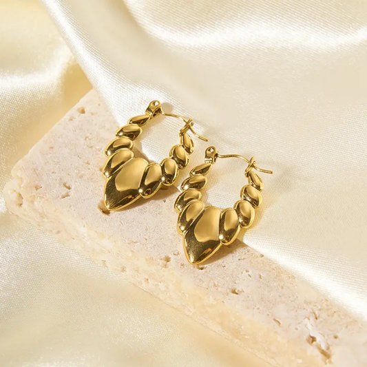 Auric Ripple Sculpted Hoop Earrings