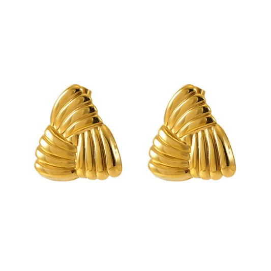 Aurelia Folded Fan Statement Studs