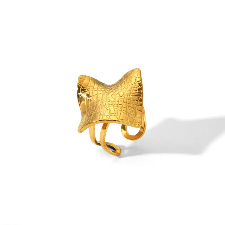 Aurora Fold Textured Statement Ring