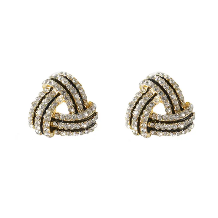 Midnight Luxe Knot Crystal Studs