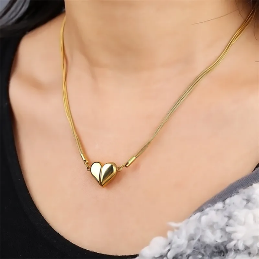 Everlume Luxe Gold Unity Heart Pendant Necklace