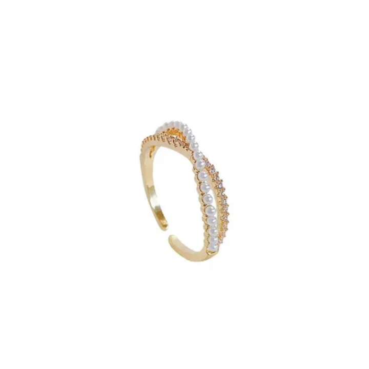 Regal Duet Pearl Cuff Ring