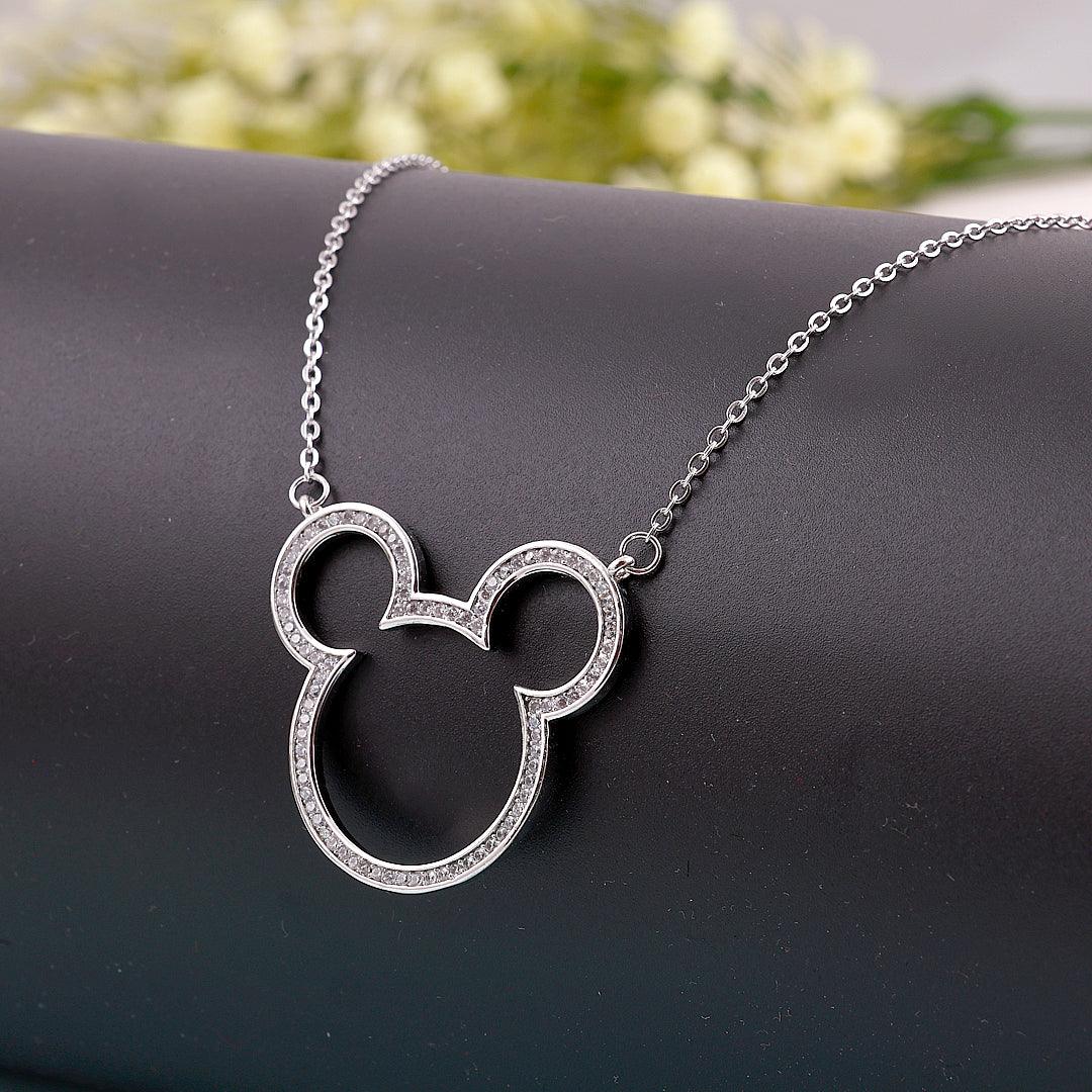 Pavé Outline Charm Pendant Necklace