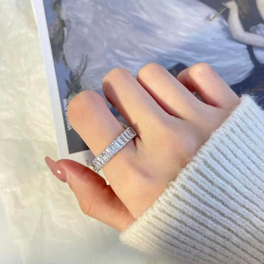 Celestia Emerald-Cut Eternity Band | Full Sparkle Statement Ring |