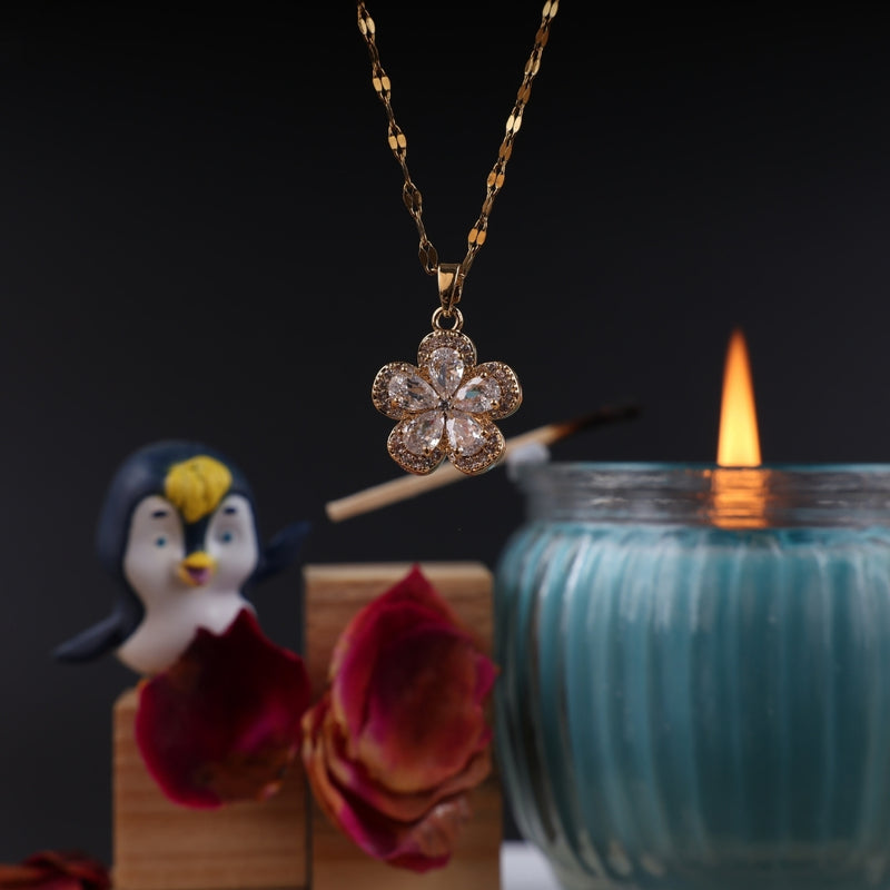 Crystal Blossom Pendant Necklace