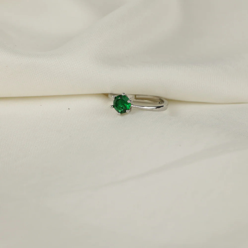 Aurelia Emerald Solitaire Adjustable Ring