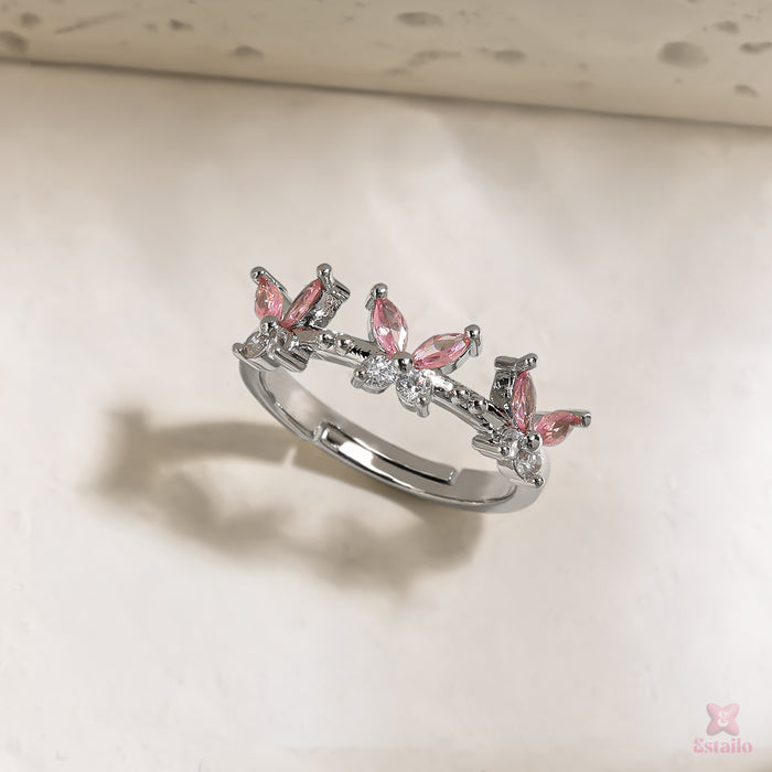 BlushBloom™ Floral Vine Adjustable Ring