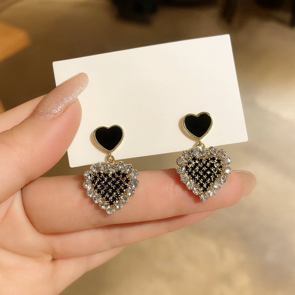 Midnight Heart Crystal Drops