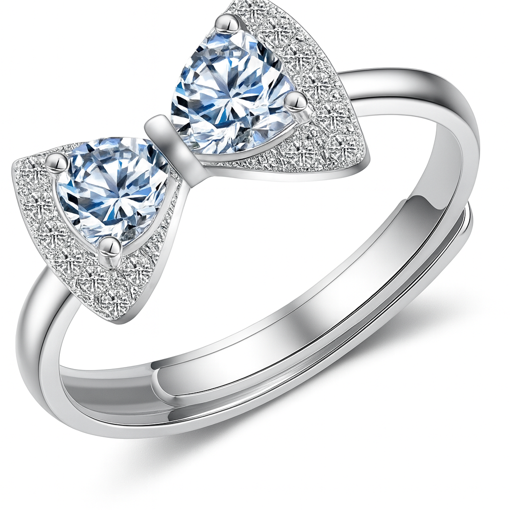 Midnight Bow Crystal Ring