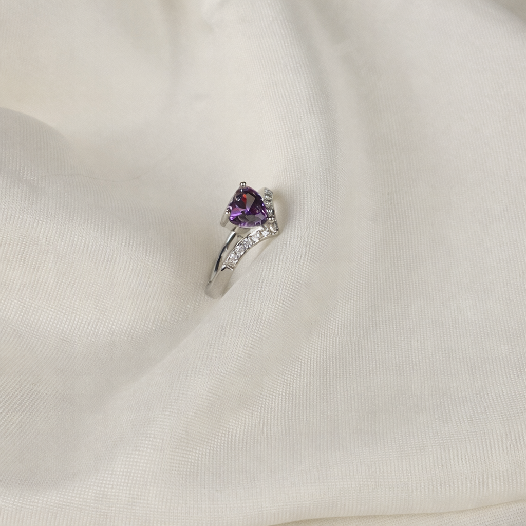 Celestia Lavender Heart Solitaire Ring