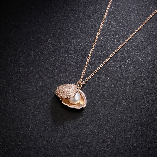 LumiShell Pearl Radiance Pendant Necklace