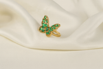 Emerald Gilded Butterfly Ring