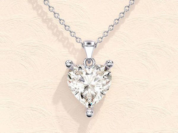 Solitaire Heart Pendant Necklace