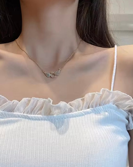 Celestial Wing Solitaire Necklace