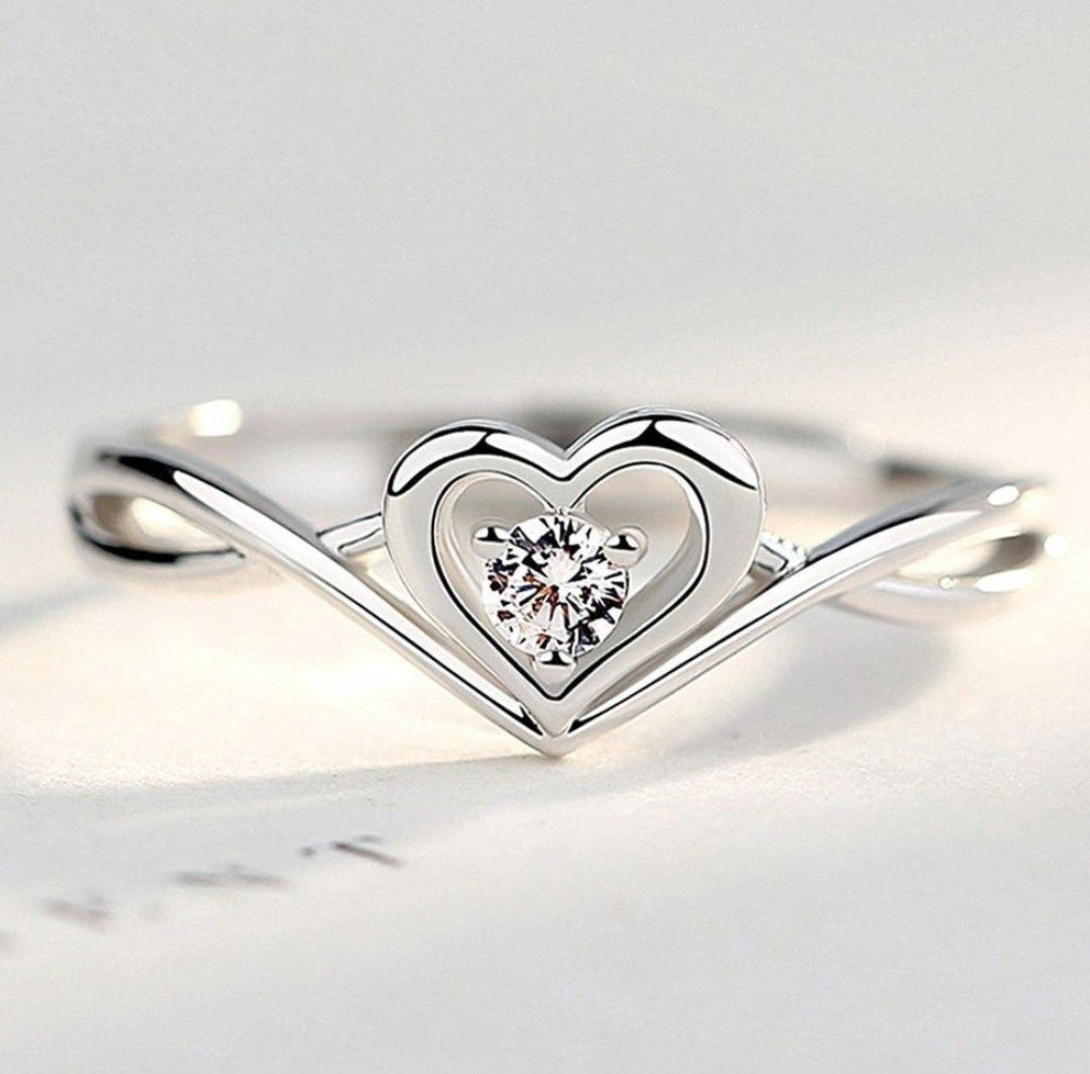 Devora Infinity Heart Solitaire Ring