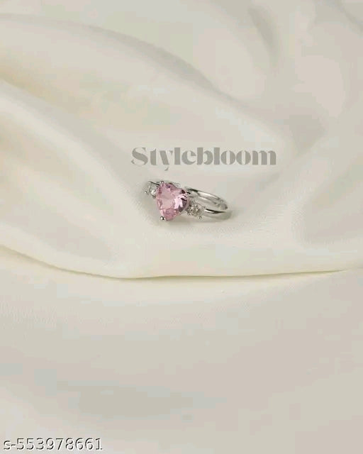 Blush Heart Solitaire Ring
