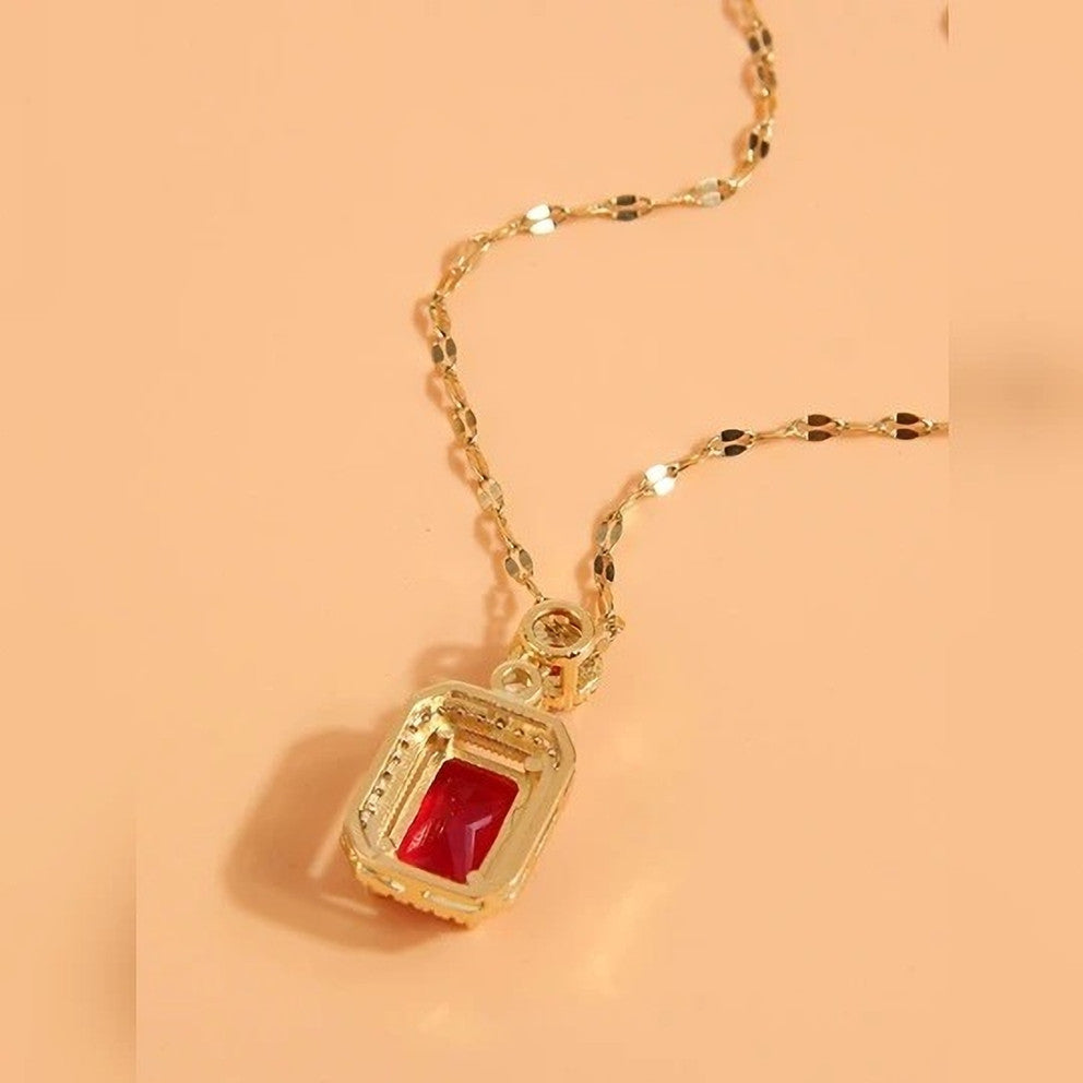 Regal Ruby Charm Necklace