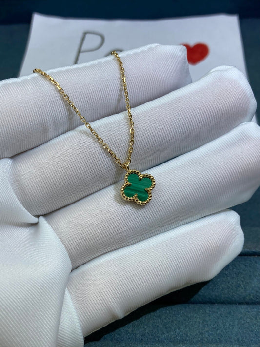 Emerald Clover Charm Necklace