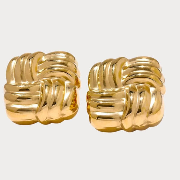 Gilded Woven Knot Studs