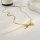 Luxe Ribbon Bow Herringbone Necklace