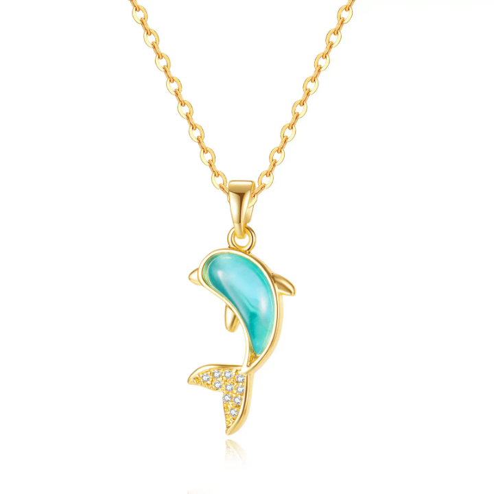 Azure Dolphin Charm Necklace