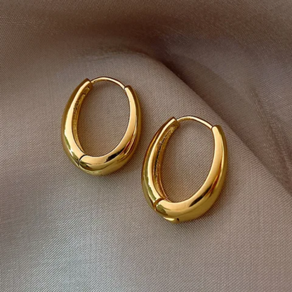 Sculpted Mini Oval Hoops