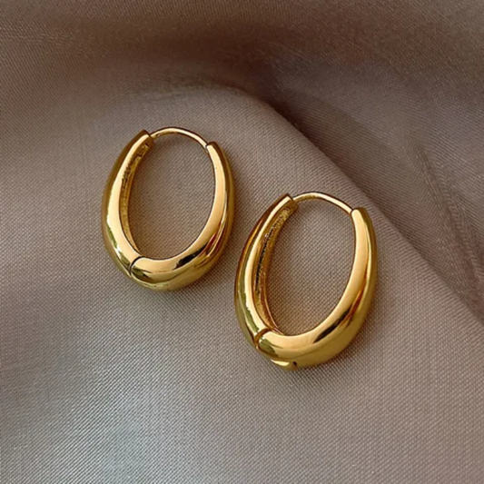 Sculpted Mini Oval Hoops