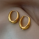 Sculpted Mini Oval Hoops