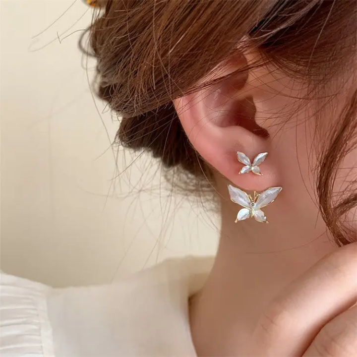 Luminous Crystal Butterfly Earrings