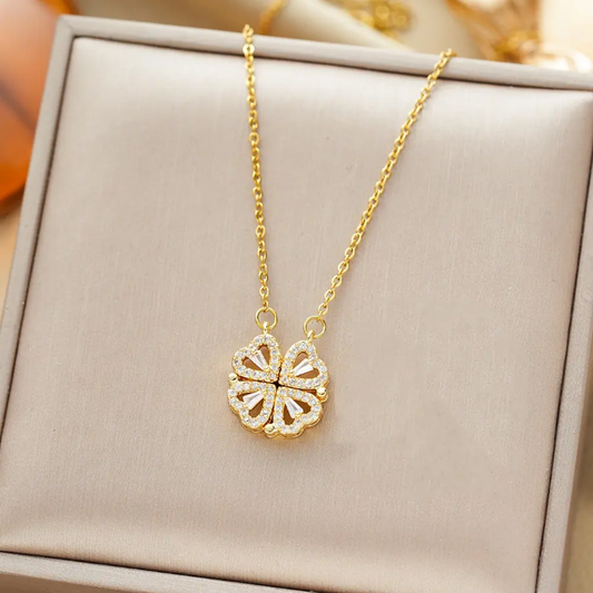 GleamClover Crystal Pendant Necklace