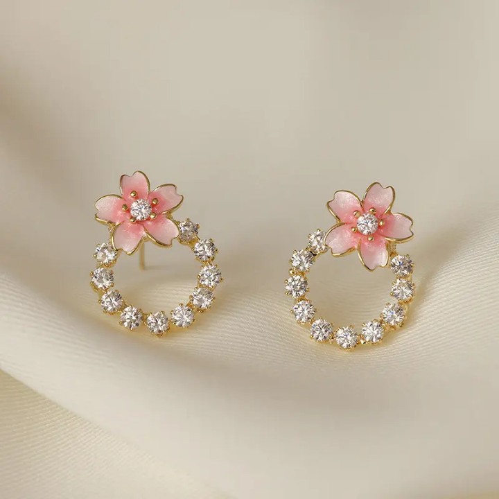 Sakura Blossom Halo Earrings