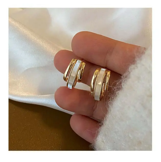 Aurelia Dual-Bar Gold Huggies