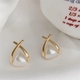 Aura Cross-Crest Pearl Studs