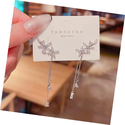 FrostBloom Crystal Dangle Earrings