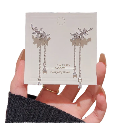 FrostBloom Crystal Dangle Earrings