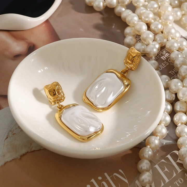 Ophelia Molten Pearl Drop Earrings