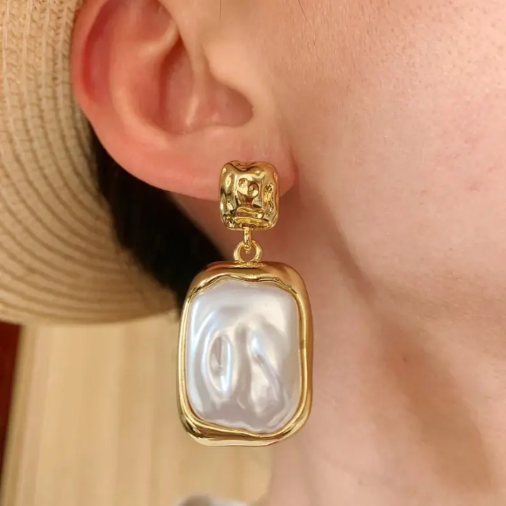 Ophelia Molten Pearl Drop Earrings