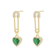 Emerald Heart Luxe Dangle Earrings