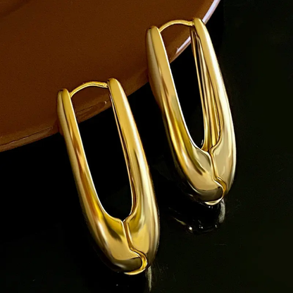 Solace Sculpted Oval Hoops