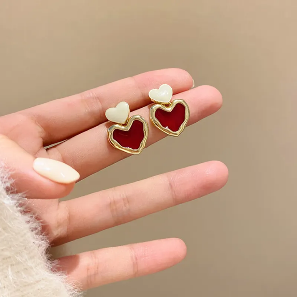 Amora Duo Heart Stud Earrings