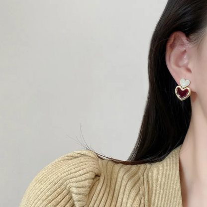 Amora Duo Heart Stud Earrings