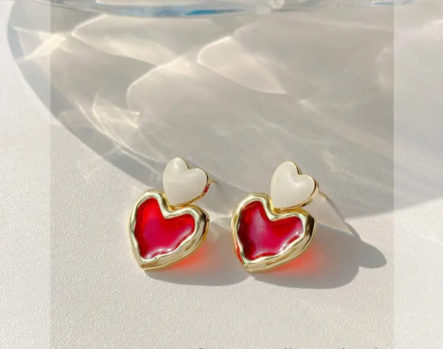 Amora Duo Heart Stud Earrings