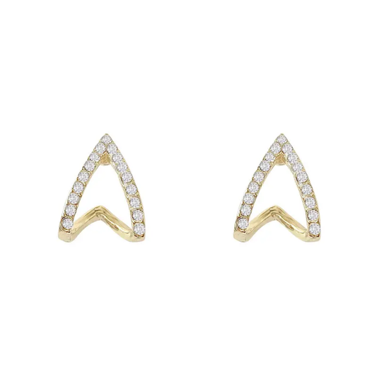 Astra Arc Crystal Stud Earrings