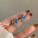 Azure Mosaic Butterfly Studs