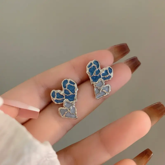 Azure Mosaic Butterfly Studs